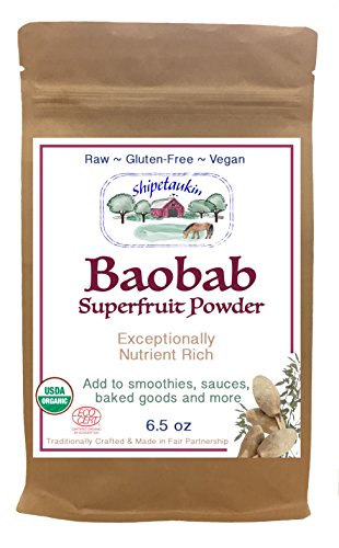 Shipetaukin Fair Trade Organic Baobab Superfruit Powder, 6.5 Ounces